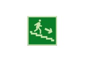 Табличка Hexagone Е14 (Направление к эвакуационному выходу по лестнице вниз) 
