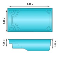 Композитный бассейн FIBERPOOLS Комо, объем 38 м³