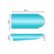 Композитный бассейн FIBERPOOLS Рица, объем 30 м³