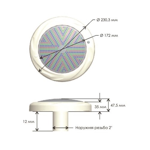 Прожектор светодиодный Aquaviva LED008, 252 светодиода, 14 Вт / 12 В