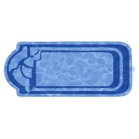 Композитный бассейн БассЛюкс Ребекка, размеры 7,70 x 3,20 x 1,50 м, объём 25 м³