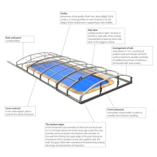 Павильон для бассейна Idealcover Casablanca Infinity-A, 3 модуля (плексиглас 4 мм). Цвет профилей - карбон