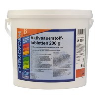 Chemoform Аквабланк О2 в таблетках (200 г), активный кислород для дезинфекции воды в бассейнах, 5 кг