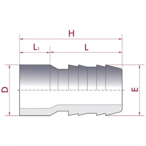 Адаптор шланговый ПВХ Cepex (клеевой), диаметр 32x30 мм, PN=10