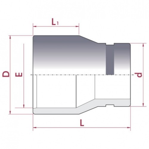 Муфта для грувлочного соединения ПВХ Cepex (клей - грувлочное соединение), диаметр 125 мм x 110 мм x 4", PN=16
