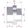 Ниппель редукционный ПВХ Cepex (наружная резьба BSP - наружная резьба BSP), диаметр 2½" x 1¼", PN=10 Фото 2
