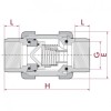 Клапан обратный подпружиненный ПВХ, EPDM Cepex, разборные муфтовые окончания (резьбовой BSP), диаметр 3/8", PN=16 Фото 2