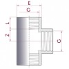 Тройник 90° ПВХ Cepex (внутренняя резьба BSP), диаметр 1¼", PN=10 Фото 2