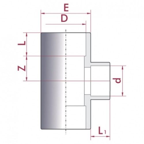 Тройник редукционный 90° ПВХ Cepex (клеевой), диаметр 140x125 мм, PN=16