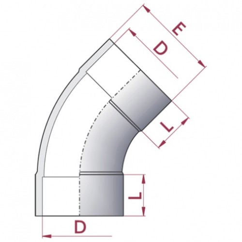 Отвод плавный 45° ПВХ Cepex (клеевой), диаметр 400 мм, PN=4