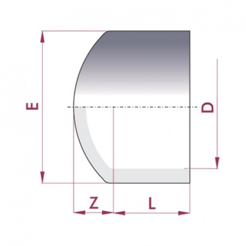 Заглушка ПВХ Cepex (внутренняя резьба BSP), диаметр 225 мм, PN=10