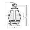 Фильтр диаметром 450 мм (верхнее подсоединение ) Emaux MFV17 (Opus) (с 6-ти поз. вентилем 1 1/2") Фото 2