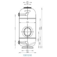 Фильтр песчаный 61,5 м3/ч MTH Star (полиэстр) с боковым подсоед. (MTH125-25)