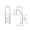 Лестница Flexinox Standard 5 ступеней (нержавеющая сталь, ступени люкс) AISI-304 /87112959 Фото 2