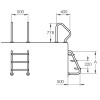 Лестница Flexinox 4 ступени Two Pieces Easy Access 316 сталь (87161022) Фото 2