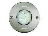 Светодиодный светильник Fluvo LED (белый) с круглой рамкой Ø170, 33 Вт, 5300 люмен, 2200 люкс, угол 110°, 24 В, IP 68 (стеклопластик)