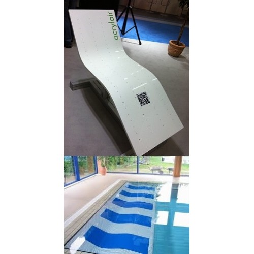 Аэромассажный лежак Fluvo (1 канал) из акрила белого цвета для бетонных бассейнов (плитка/мозаика)