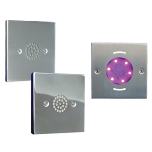Светодиодный светильник Fluvo Q-Line LED Spot (белый матовый) с квадртной рамкой 105х105, 12 Вт, 850 люмен, угол 100°, 24 В, IP 68 (плитка/мозаика)