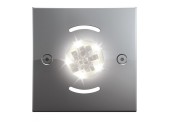 Светодиодный светильник Fluvo Q-Line LED Spot (белый матовый) с квадртной рамкой 105х105, 12 Вт, 850 люмен, угол 100°, 24 В, IP 68 (пленка)