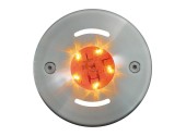 Светодиодный светильник Fluvo RGB Spot (цветной) с круглой рамкой Ø105, 10 Вт, 350 люмен, угол 100°, 24 В, IP 68 (плитка/мозаика)