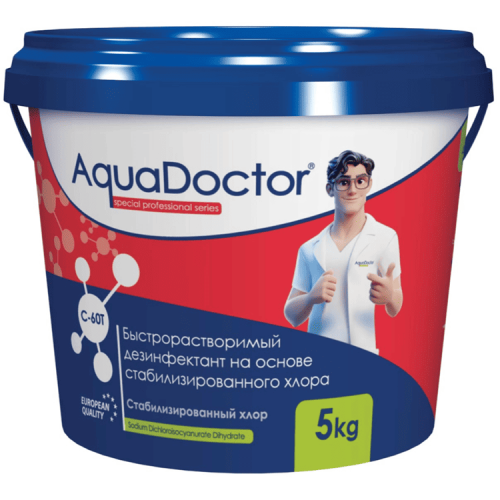 Быстрорастворимый хлор AquaDoctor С60-Т, таблетки, 5 кг Фото 1