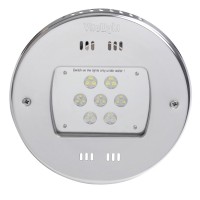 Светодиодный прожектор Hugo Lahme 21 LED RGB 2,0, 24 В круглая рамка Ø270 мм из нержавеющей стали, кабель 2,5 м (цветной, 7200 люмен)