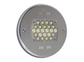 Светодиодный прожектор Hugo Lahme 24х3 Вт LED 12 В, круглая рамка Ø270 мм из нержавеющей стали, кабель 2,5 м (холодный белый, 8208 люмен)