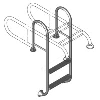 Лестница Ideal Tina откидывающаяся 2 ступени с креплением