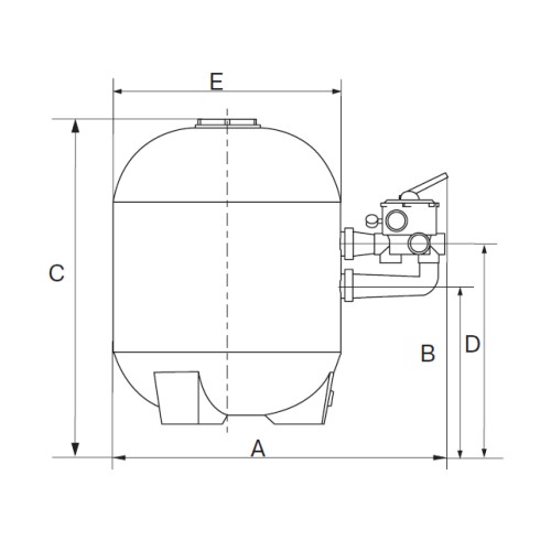 Фильтр (900 мм, 30 м3/ч) (боковое подсоед.) Kripsol Balear BL 900 (комплект)