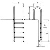 Лестница AstralPool Wall из стали AISI-304 2 ступеньки Фото 2