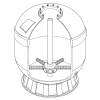 Ламинированный фильтр Minder G16, d=400 мм, 6 м3/ч. С верхним вентилем, подключение 1 1/2", со сливным клапаном. Фото 3