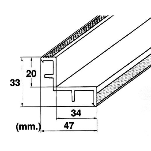 Опорный профиль переливной решетки VagnerPool MP200-LAF, длина 2 м